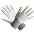 Polyester/Nylon Gloves with White PU Coated with Ce